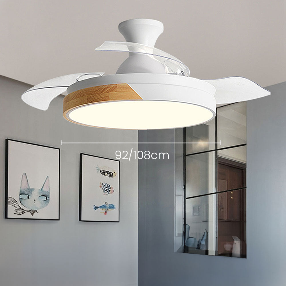 Acrylic Simple LED Remote Control Ceiling Fan With Light