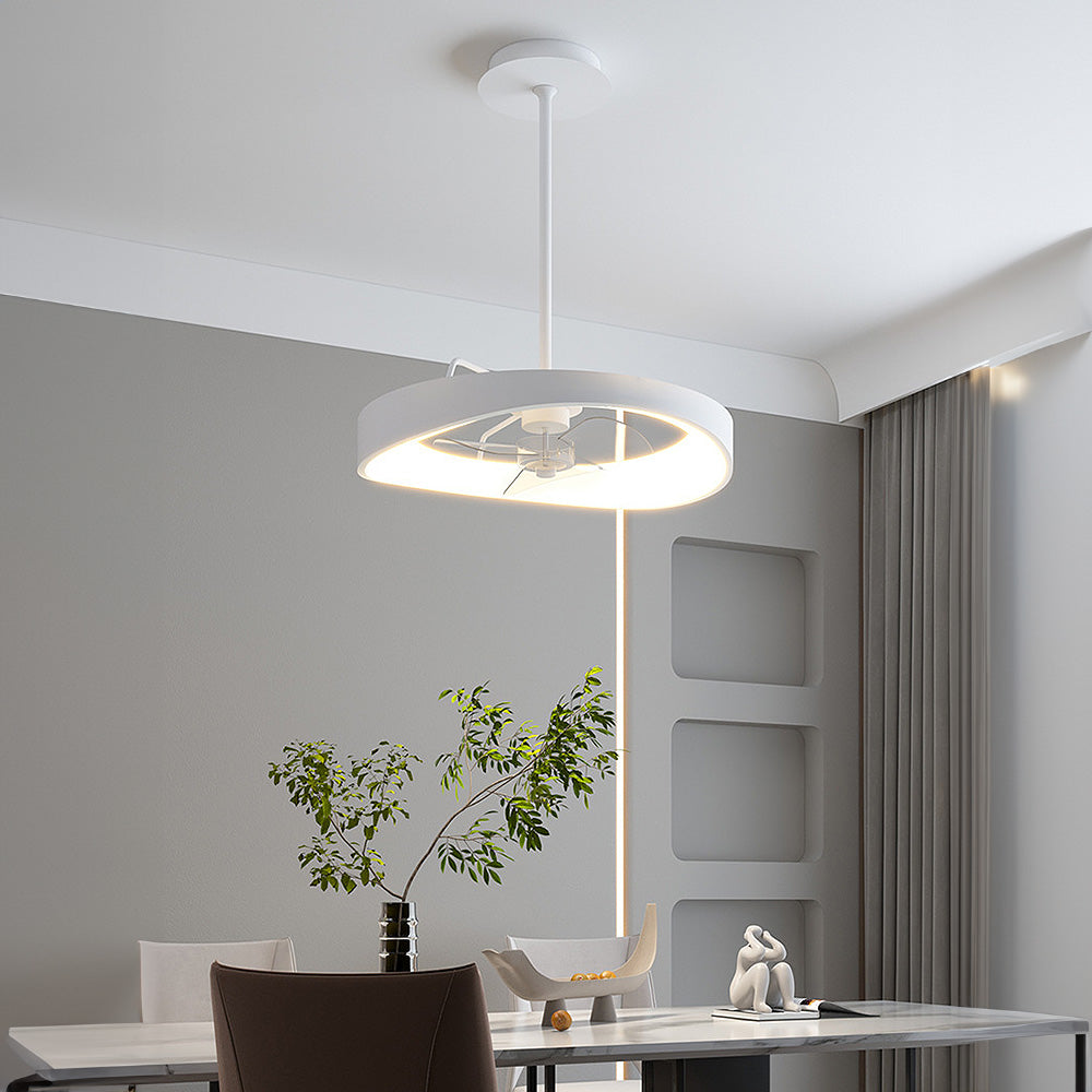 Minimalismus Eisen Weiß Deckenventilator mit Licht