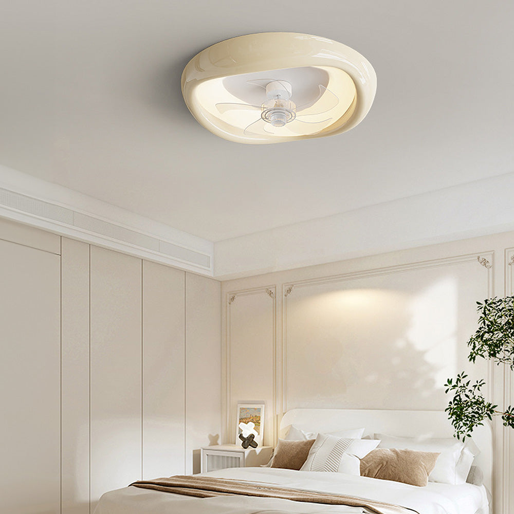 Macaron Simple Bedroom Ceiling Fan With Light