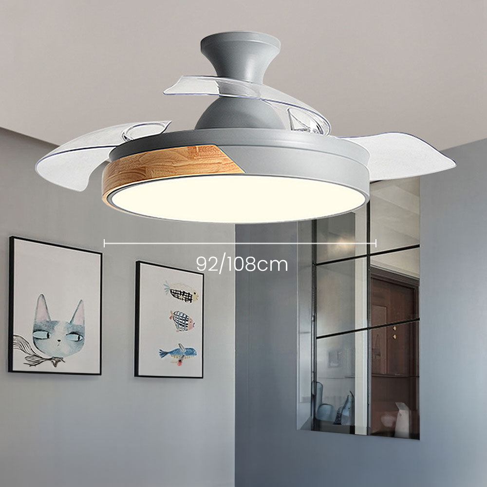 Acrylic Simple LED Remote Control Ceiling Fan With Light