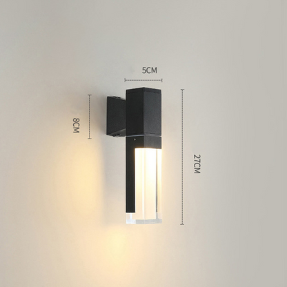 Moderne IP65 Außen LED Wandleuchte – Aluminium, Schwarz, Wasserdicht – Fassadenbeleuchtung für Garten und Terrasse