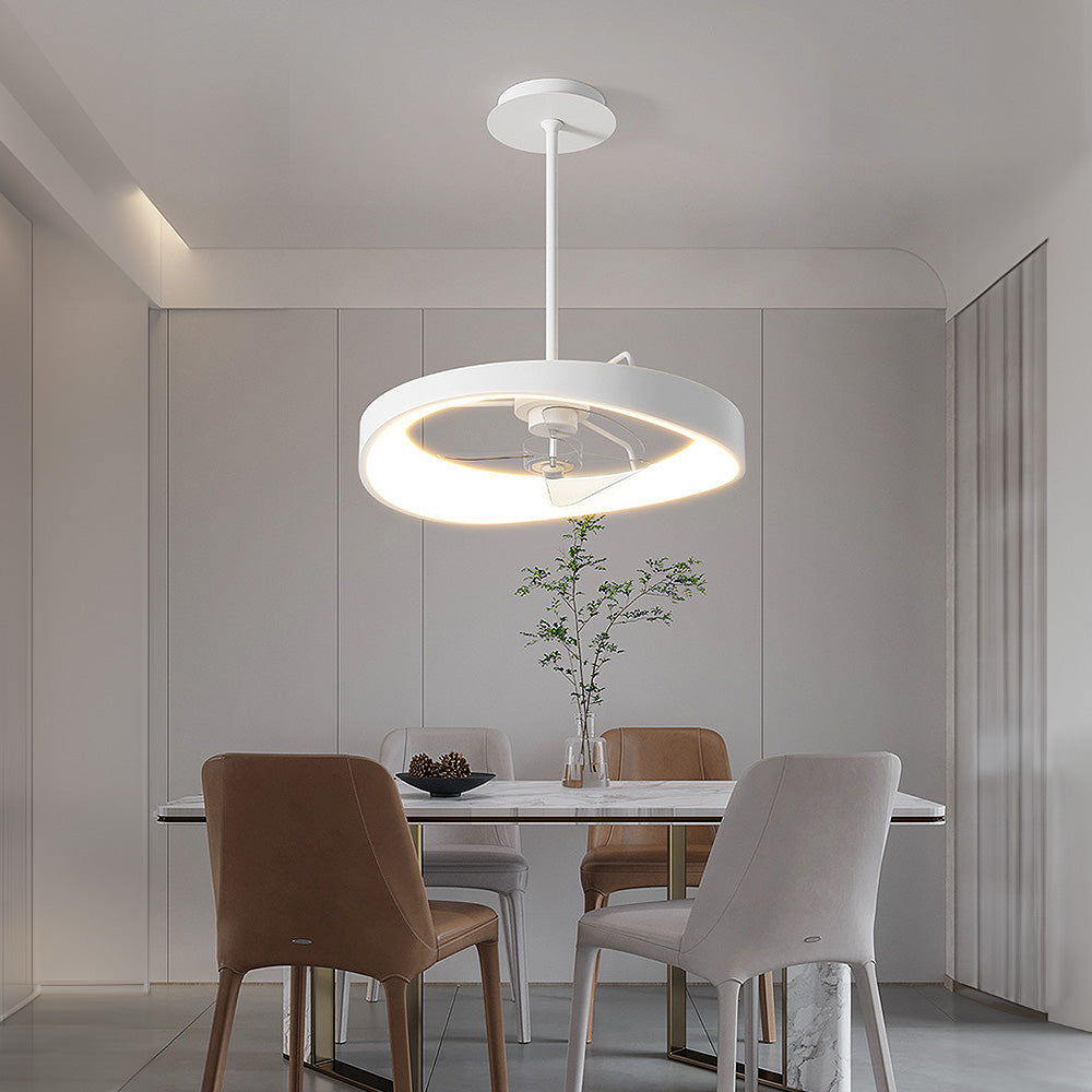 Minimalismus Eisen Weiß Deckenventilator mit Licht