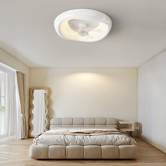 Macaron Simple Bedroom Ceiling Fan With Light