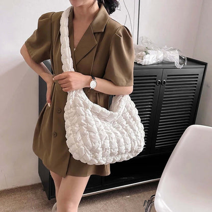 Puff Tote Bag Dames Tas met Gewatteerd Design en Extra Ruimte