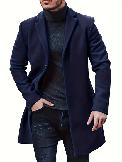Heren Winterjas met Knoopsluiting – Elegant en Warm