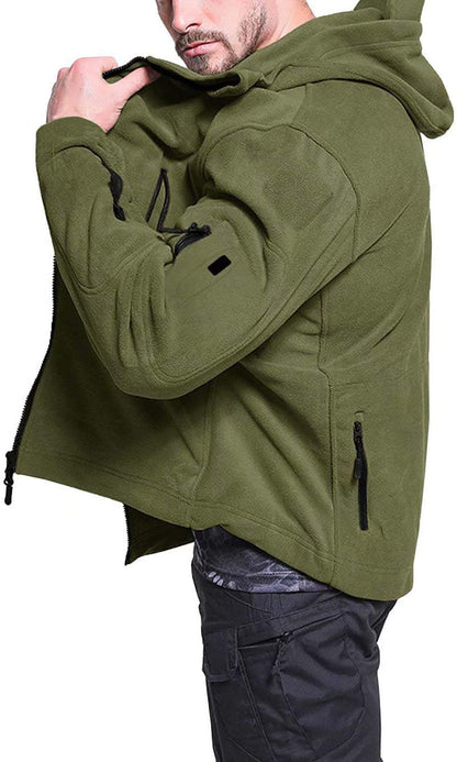 Winddichte Outdoor Fleecejas voor Heren met Anti-Diefstalzakken