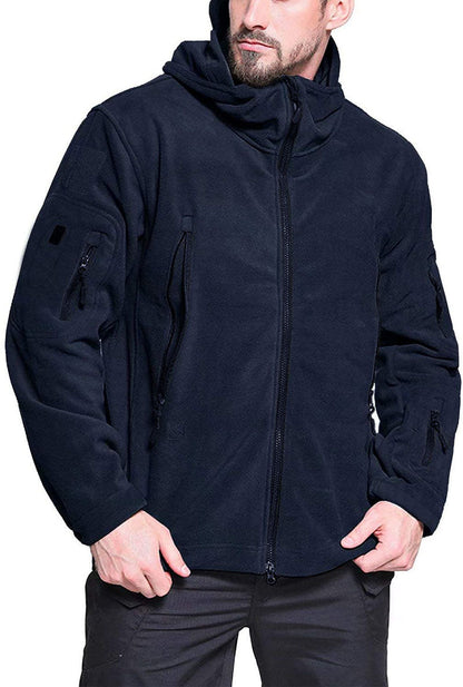Winddichte Outdoor Fleecejas voor Heren met Anti-Diefstalzakken