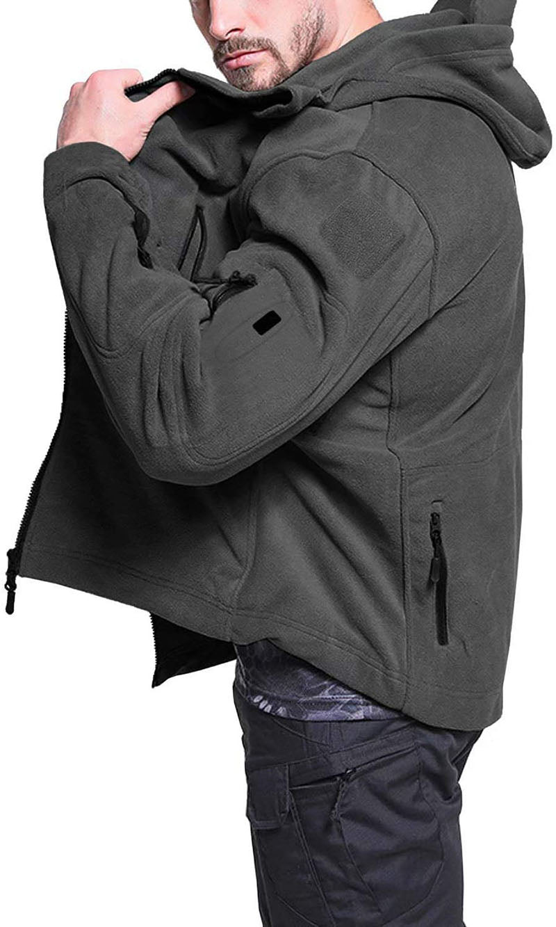Winddichte Outdoor Fleecejas voor Heren met Anti-Diefstalzakken
