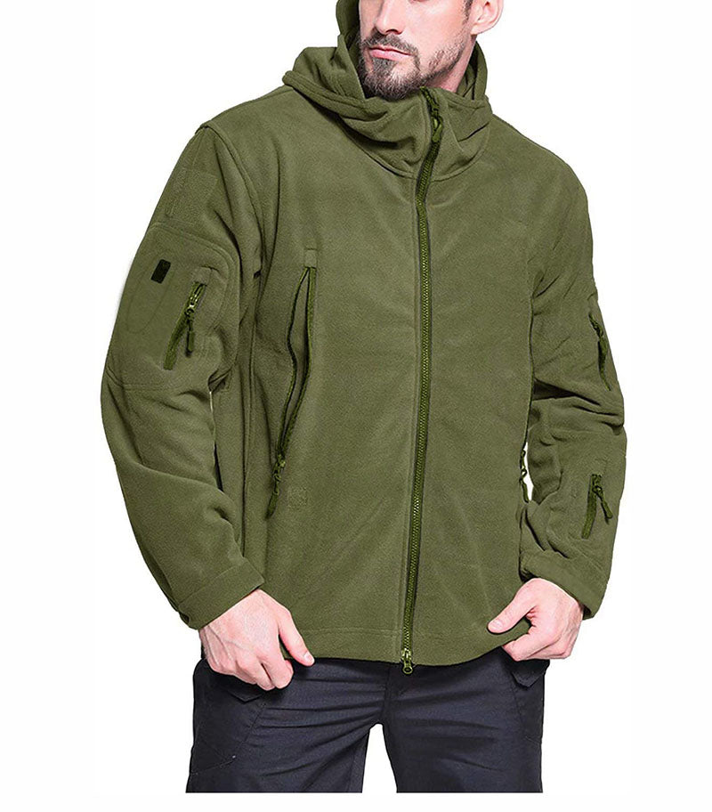 Winddichte Outdoor Fleecejas voor Heren met Anti-Diefstalzakken