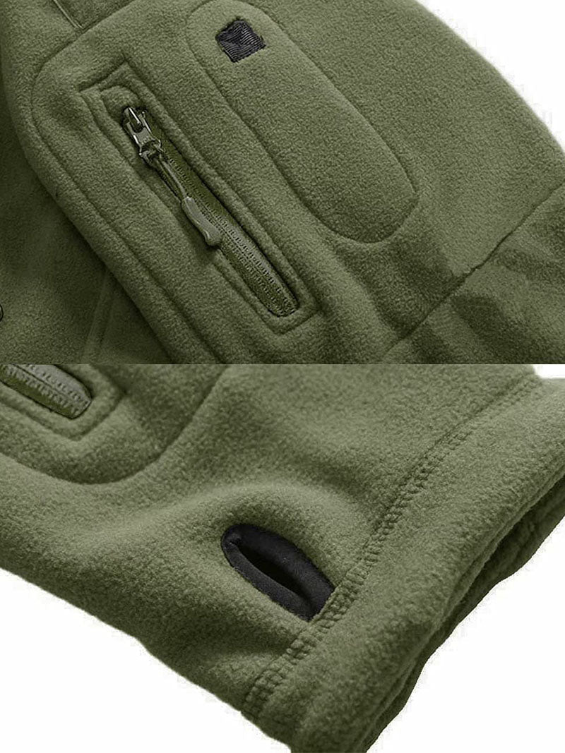 Winddichte Outdoor Fleecejas voor Heren met Anti-Diefstalzakken