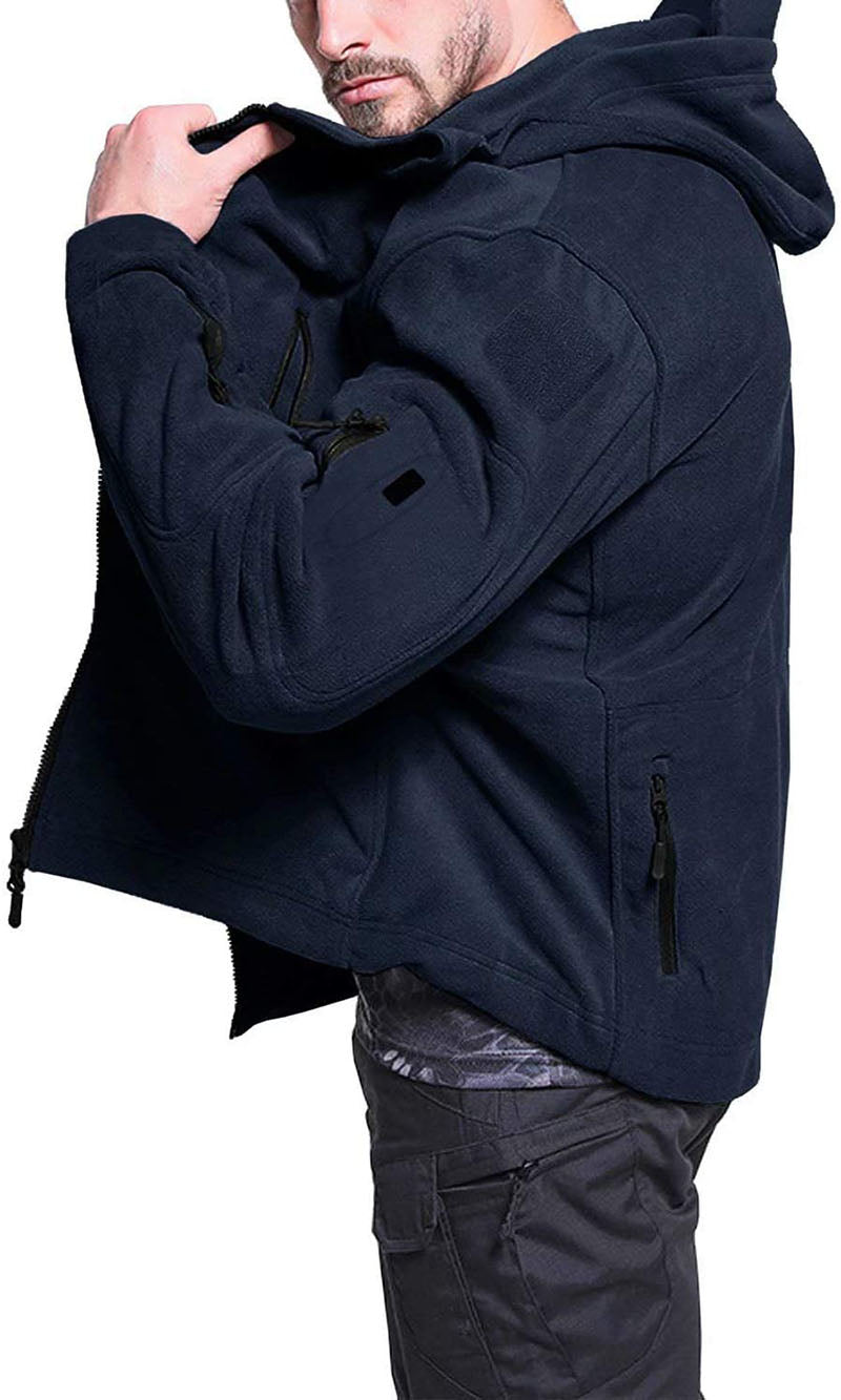 Winddichte Outdoor Fleecejas voor Heren met Anti-Diefstalzakken