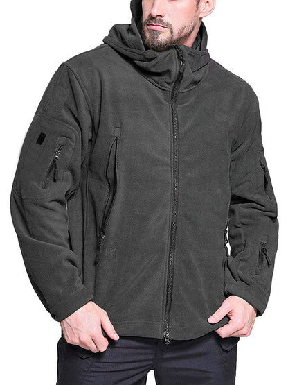 Winddichte Outdoor Fleecejas voor Heren met Anti-Diefstalzakken