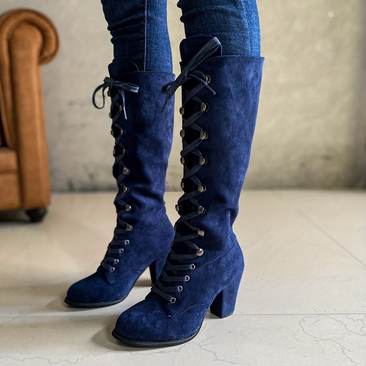 Dames Modieuze Kniehoge Laarzen - Warm en Trendy
