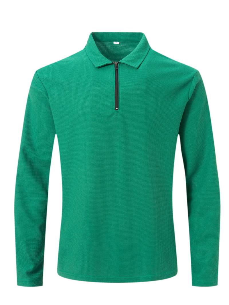 Heren Wafelshirt met Lange Mouwen en V-hals – Casual en Comfortabel