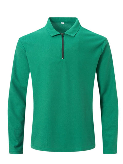 Heren Wafelshirt met Lange Mouwen en V-hals – Casual en Comfortabel