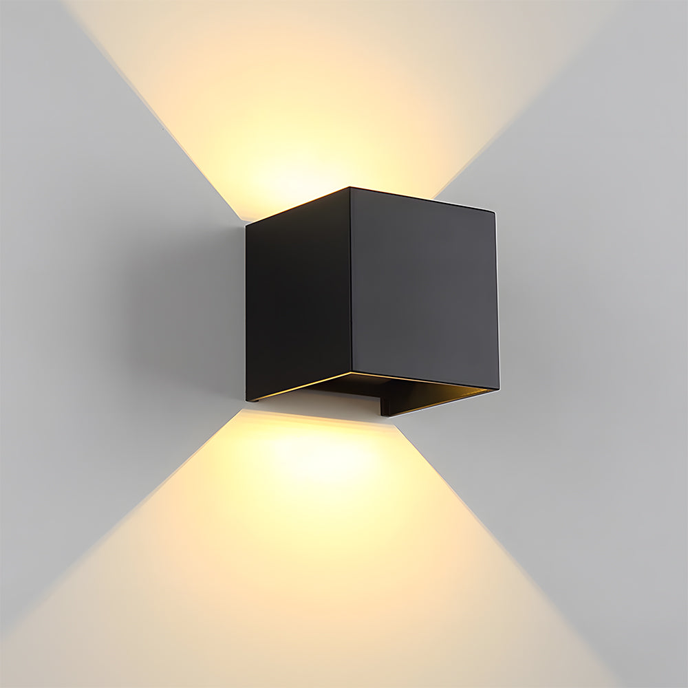 LED Rectangle Black Outdoor Wall Lamp IP65