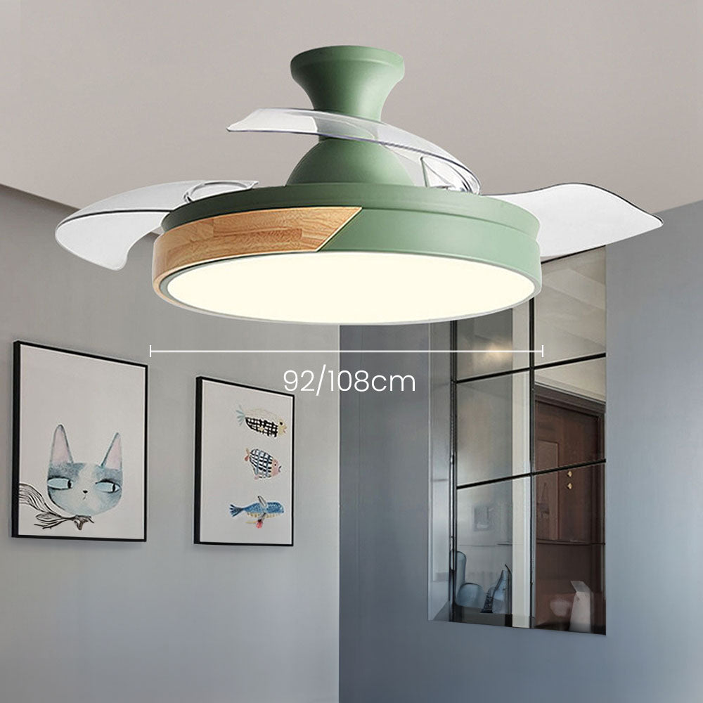 Acrylic Simple LED Remote Control Ceiling Fan With Light