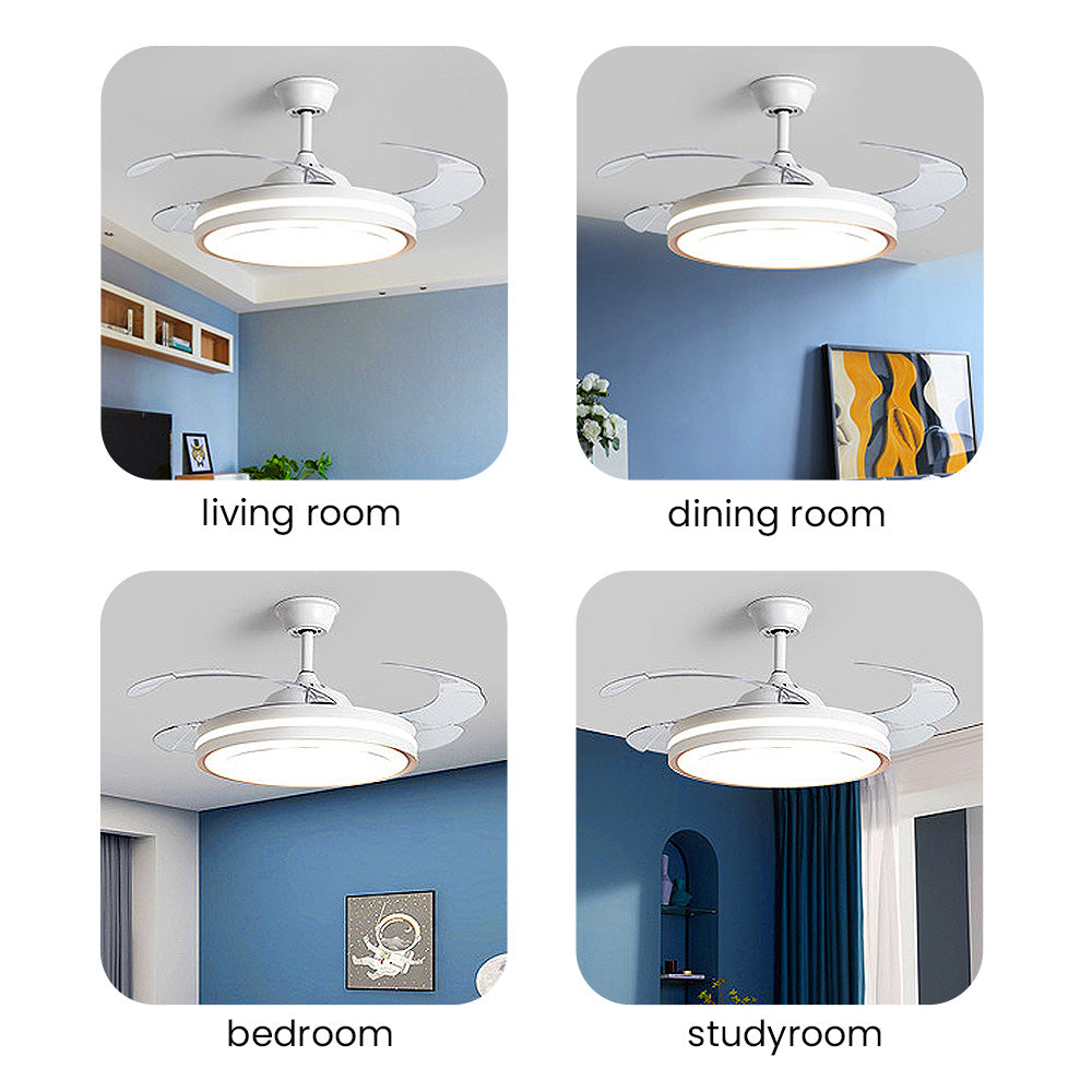 Metal LED Remote Control Ceiling Fan With Light