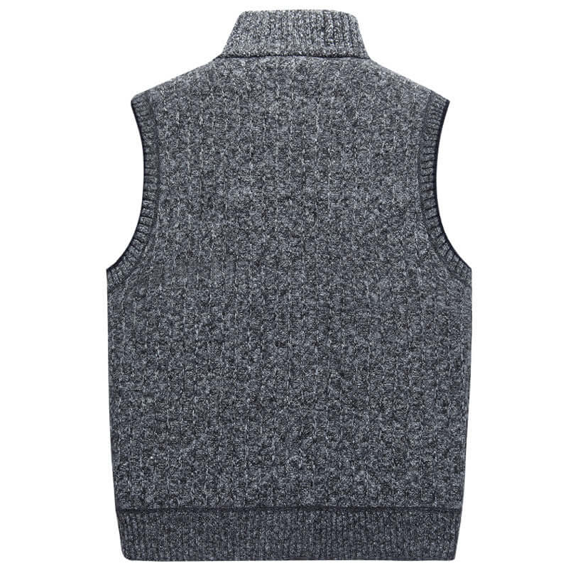 Heren Gebreid Vest met Opstaande Kraag – Stijlvol & Warm