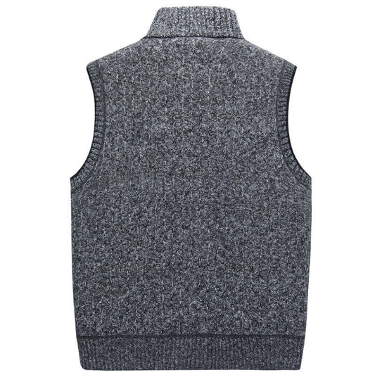 Heren Gebreid Vest met Opstaande Kraag – Stijlvol & Warm
