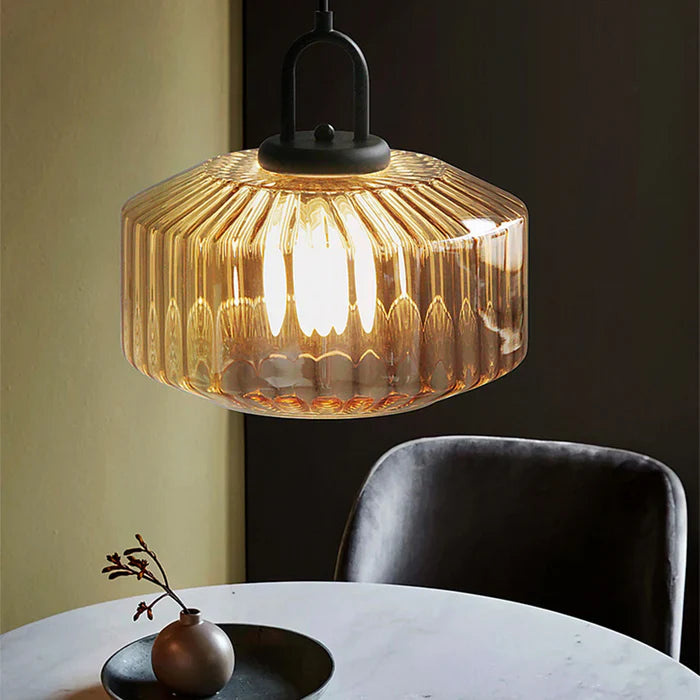 Retro Glazen Loft Hanglamp met LED – Nordic Stijl voor Woonkamer & Slaapkamer