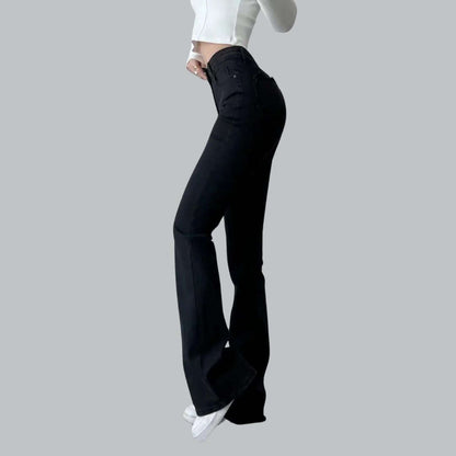 Dames Spijkerbroek met Hoge Taille en Hartvormige Franjes | Flared Pasvorm