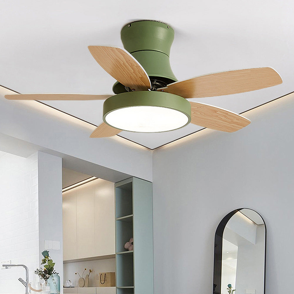 Acrylic Minimalism LED Bedroom Ceiling Fan With Light