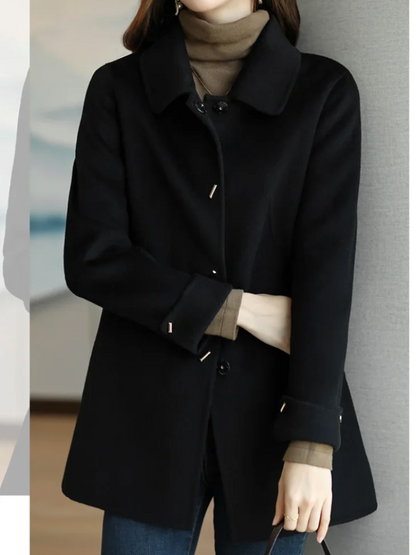 Dames Klassieke Petite Trenchcoat met Puntkraag – Ideaal voor Herfst en Winter
