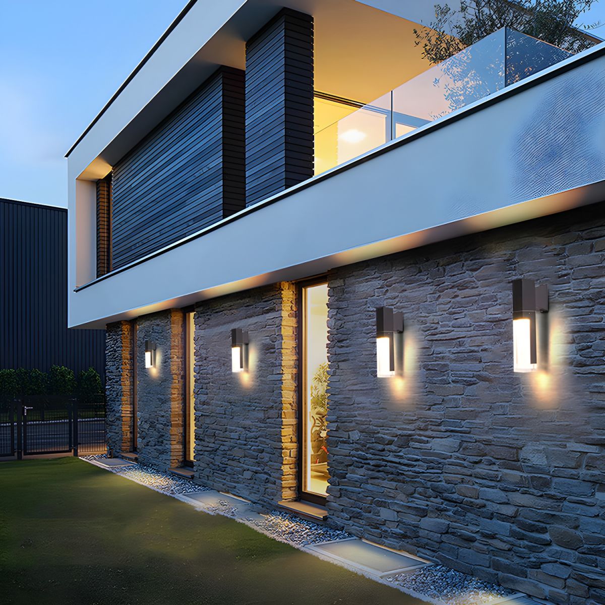 Moderne IP65 Außen LED Wandleuchte – Aluminium, Schwarz, Wasserdicht – Fassadenbeleuchtung für Garten und Terrasse