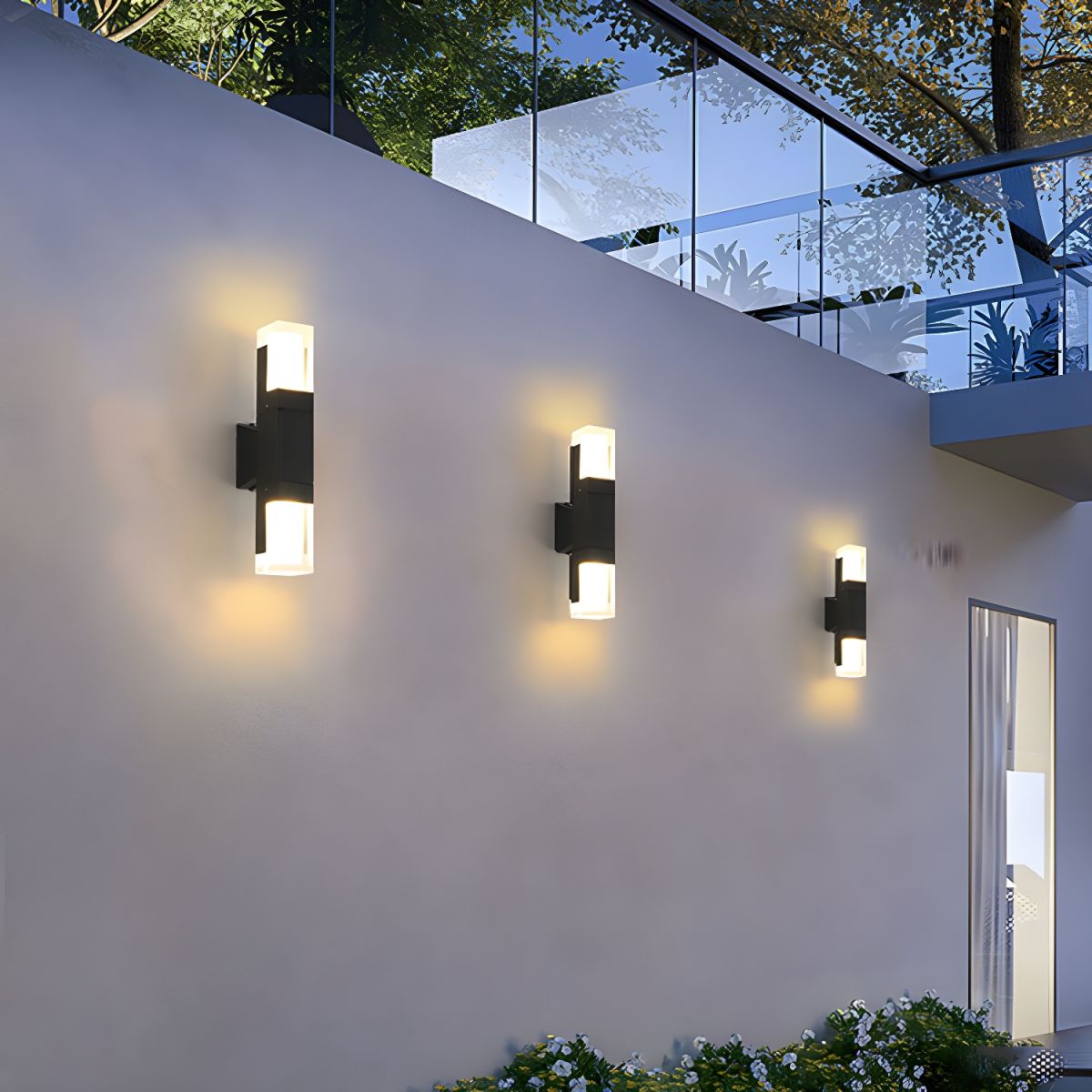 Moderne IP65 Außen LED Wandleuchte – Aluminium, Schwarz, Wasserdicht – Fassadenbeleuchtung für Garten und Terrasse