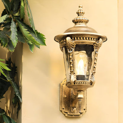 Vintage Wandlamp voor Buiten – Aluminium & Glas – Klassiek Ontwerp – E27 Fitting – Voor Tuin, Gevel of Veranda