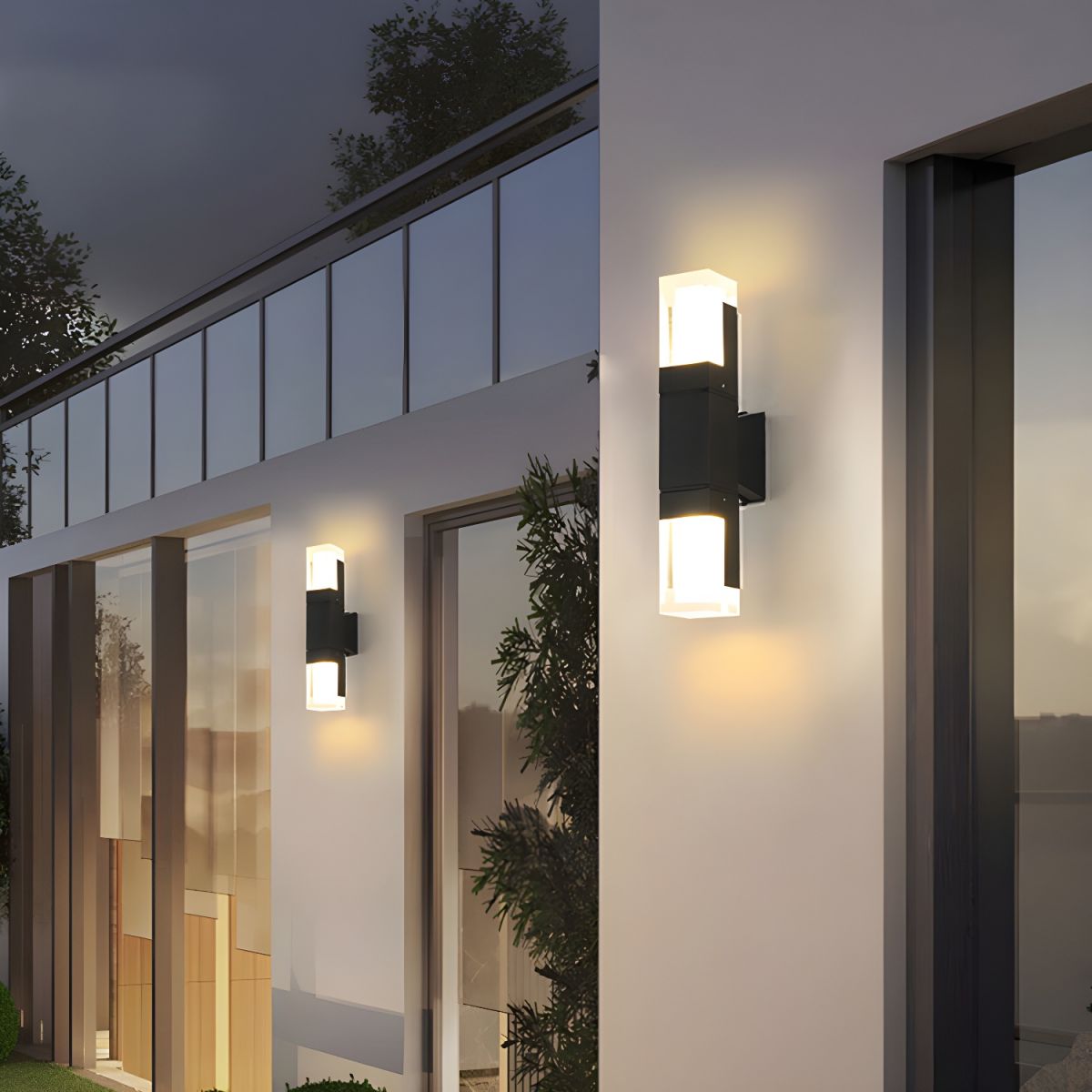 Moderne IP65 Außen LED Wandleuchte – Aluminium, Schwarz, Wasserdicht – Fassadenbeleuchtung für Garten und Terrasse