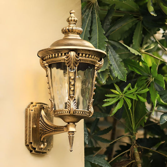 Vintage Wandleuchte für Außen – Aluminium & Glas – Klassisches Design – E27 Fassung – Für Garten, Fassade oder Veranda