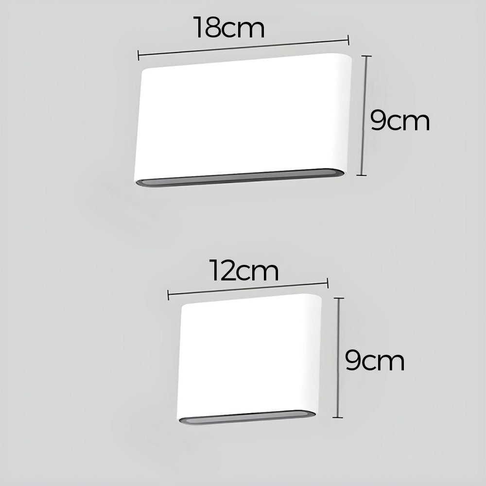 Moderne wasserdichte Außenlampe – Aluminium-Wandlampe mit Auf- und Abwärtslicht, IP65