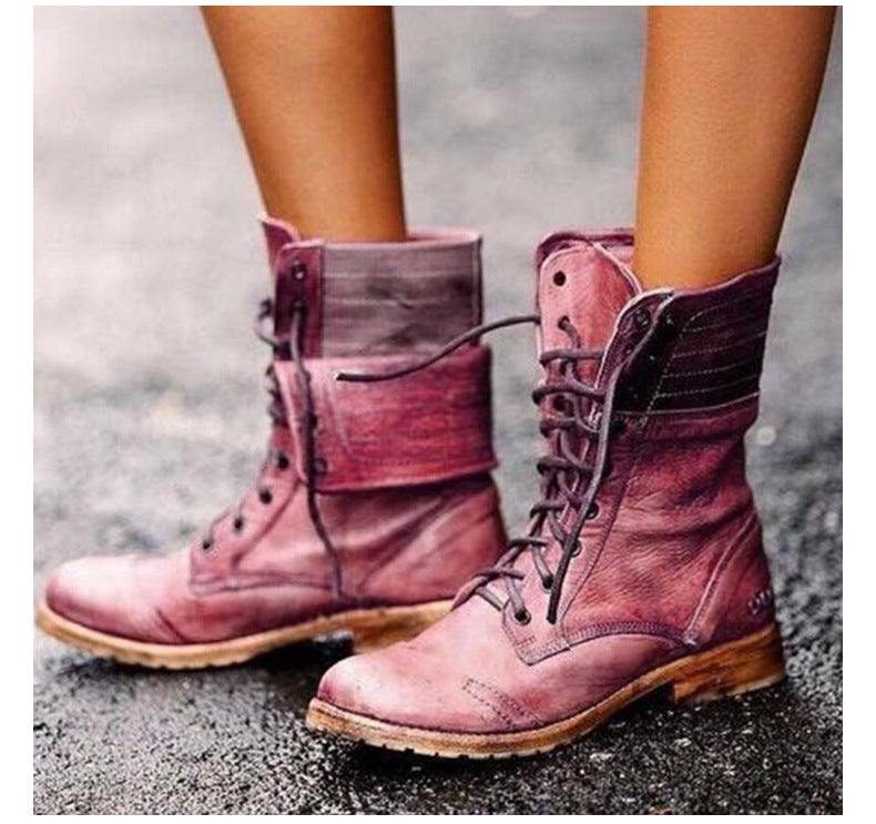 Dames Veterboots – Urban Enkelboots met Klassieke Look