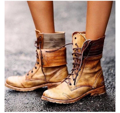 Dames Veterboots – Urban Enkelboots met Klassieke Look