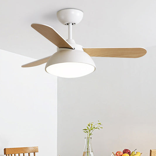 Nordic Modern Simple Flush Ceiling Fan With LED Lighting