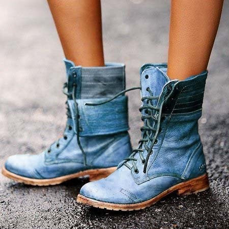 Dames Veterboots – Urban Enkelboots met Klassieke Look