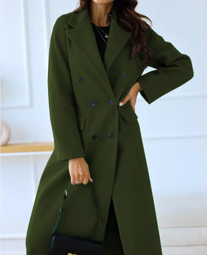 Lange Elegante Getailleerde Trenchcoat voor Dames | Perfect voor Herfst en Winter