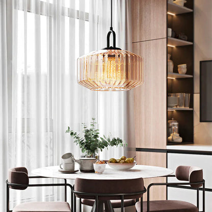 Retro Glazen Loft Hanglamp met LED – Nordic Stijl voor Woonkamer & Slaapkamer