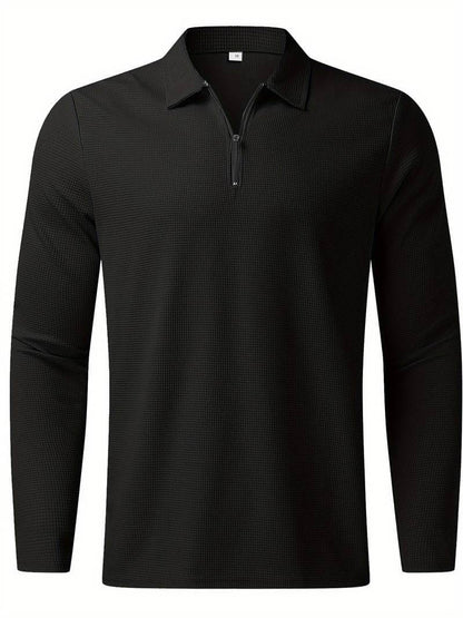 Heren Wafelshirt met Lange Mouwen en V-hals – Casual en Comfortabel