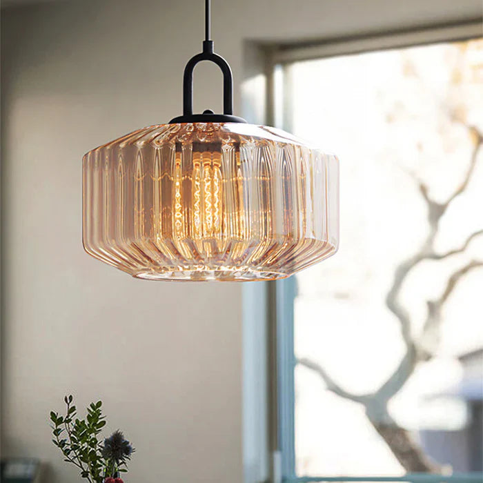 Retro Glazen Loft Hanglamp met LED – Nordic Stijl voor Woonkamer & Slaapkamer