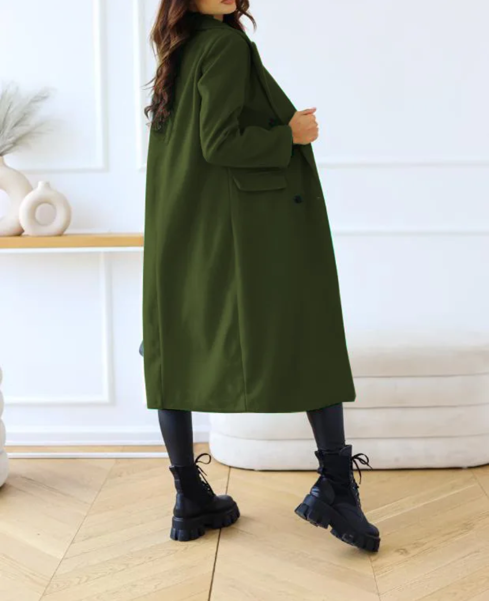 Lange Elegante Getailleerde Trenchcoat voor Dames | Perfect voor Herfst en Winter
