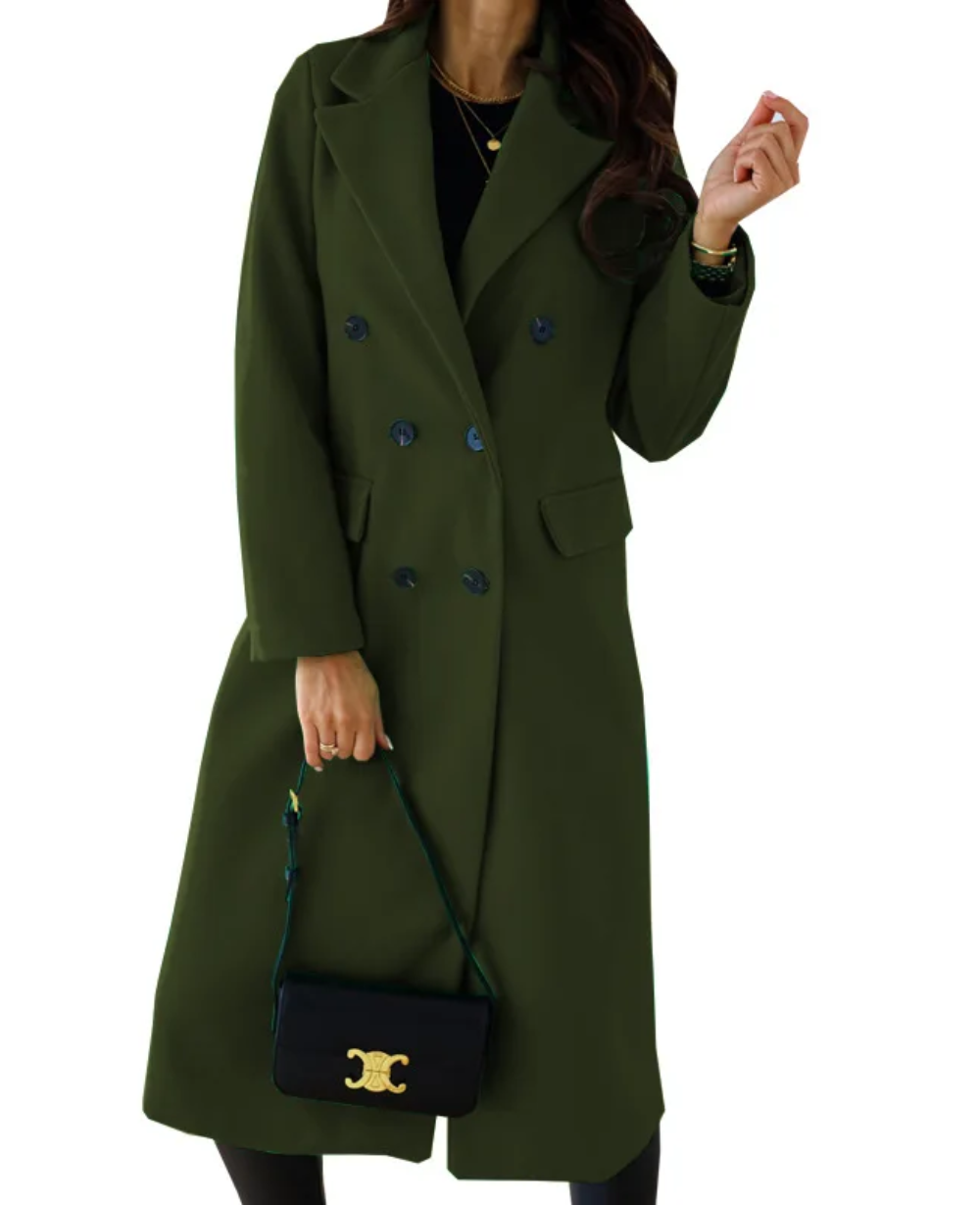 Lange Elegante Getailleerde Trenchcoat voor Dames | Perfect voor Herfst en Winter