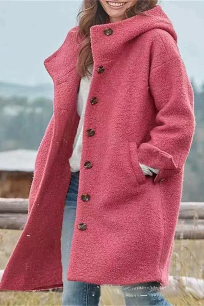 Elegante Damesjas in Effen Kleur – Volledig Lang Model voor Stijlvolle Warmte