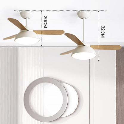 Nordic Modern Simple Flush Ceiling Fan With LED Lighting