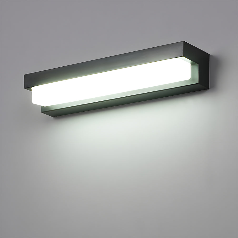 Solar Linear Black LED Outdoor Wall Light