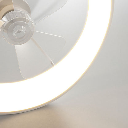 Modern Minimalism Iron White Design Ceiling Fan With Light
