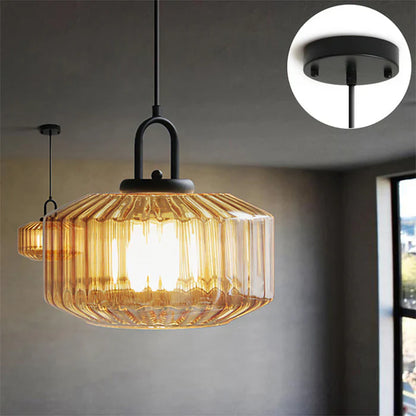 Retro Glazen Loft Hanglamp met LED – Nordic Stijl voor Woonkamer & Slaapkamer