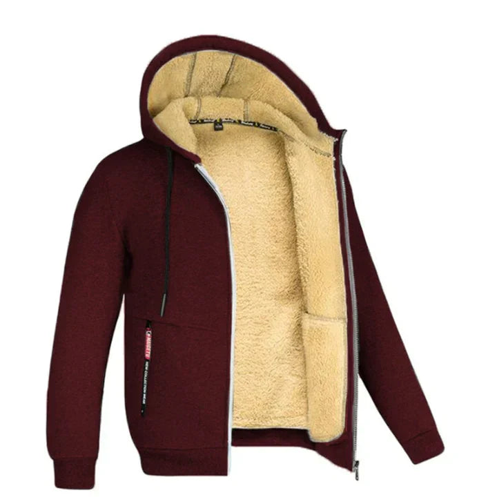 Heren Hoodie met Rits – Fleece Binnenvoering